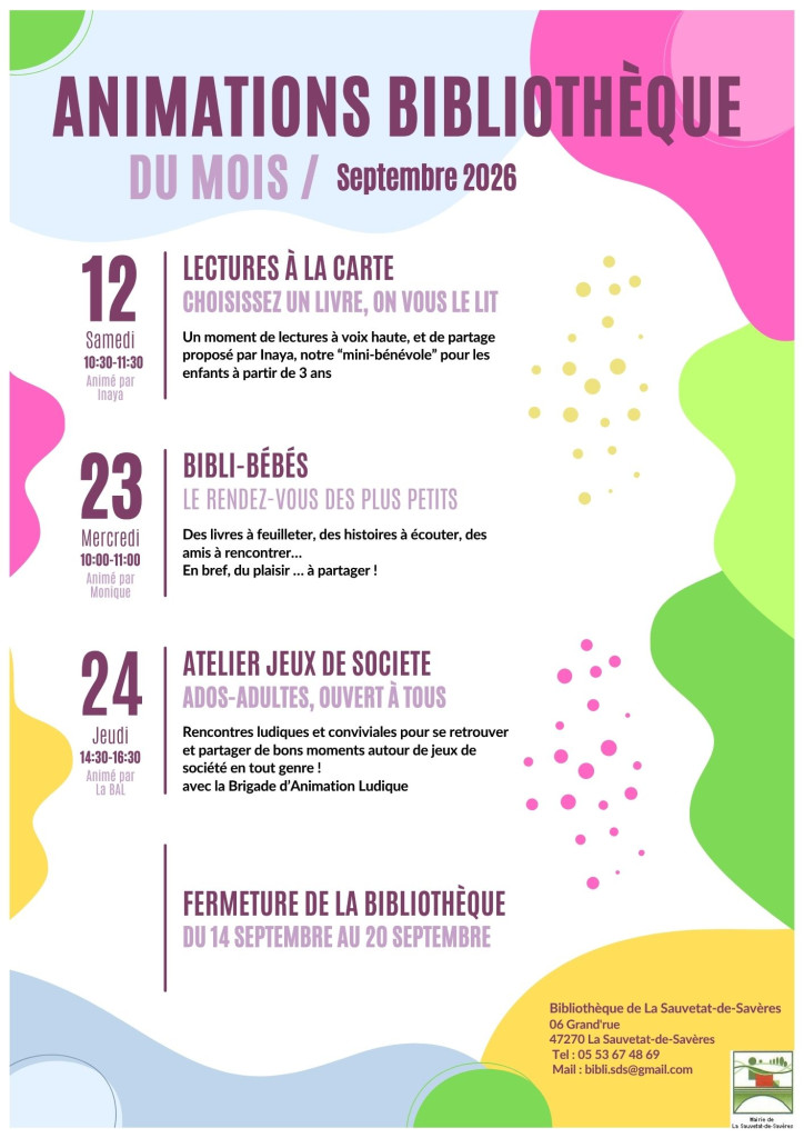 Programme bibliothèque La Sauvetat