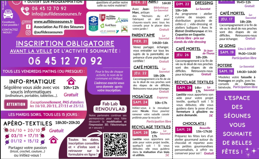 Programme animation séoune oct nov 2026